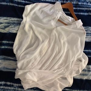 Choice Long Modest Cut White Tunic Blouse or Dress